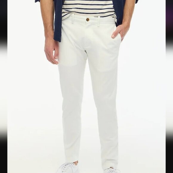 NWT J. Crew Factory Men's Preppy Slim Flex White Chino Pants ~ 33W 30 L - Picture 7 of 8